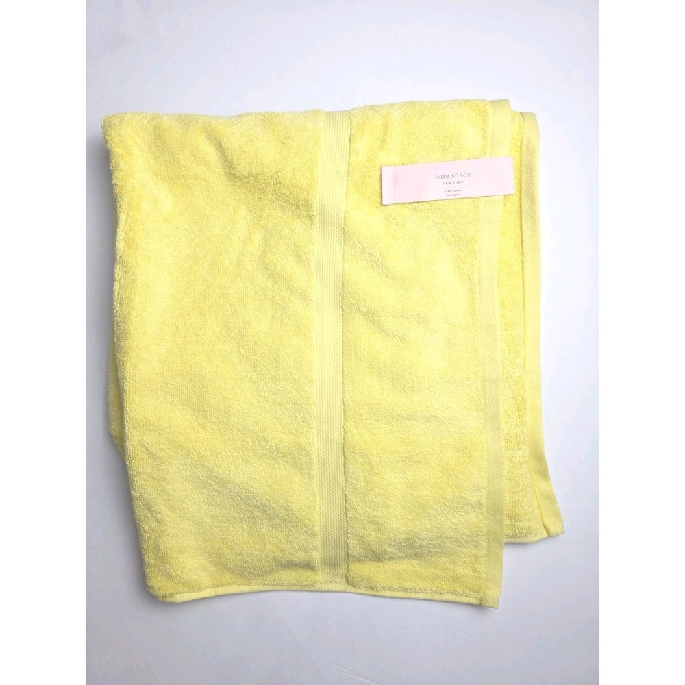 Kate Spade Harrington bath towel NWT yellow cotton 30x56"